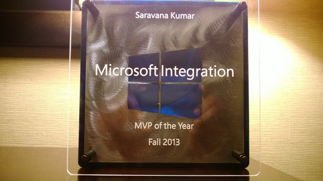 Saravana Kumar - Integration MVP of the Year 2013