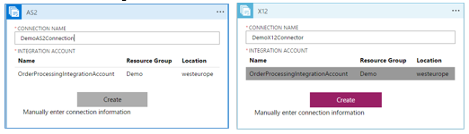 selecting the integration account