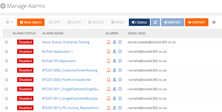 Automate Alarm Creation in BizTalk360
