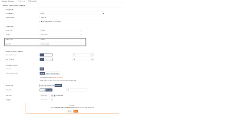 Performance Data Monitoring