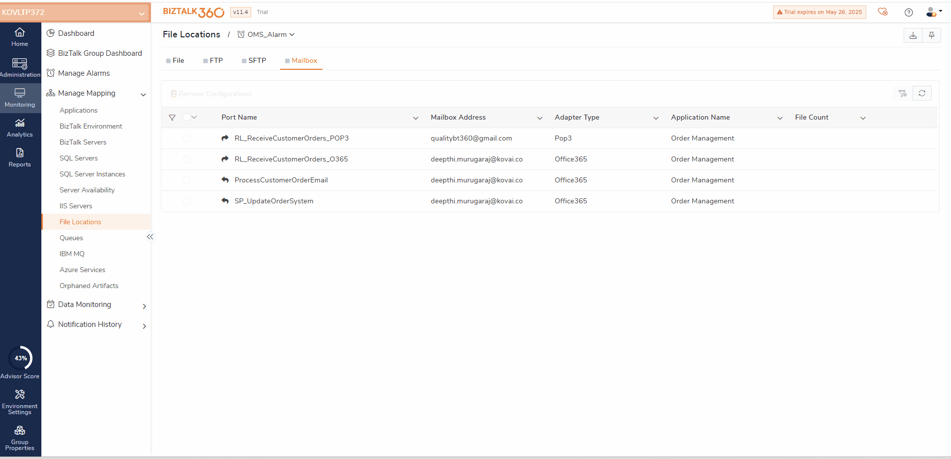Mailbox-configuration